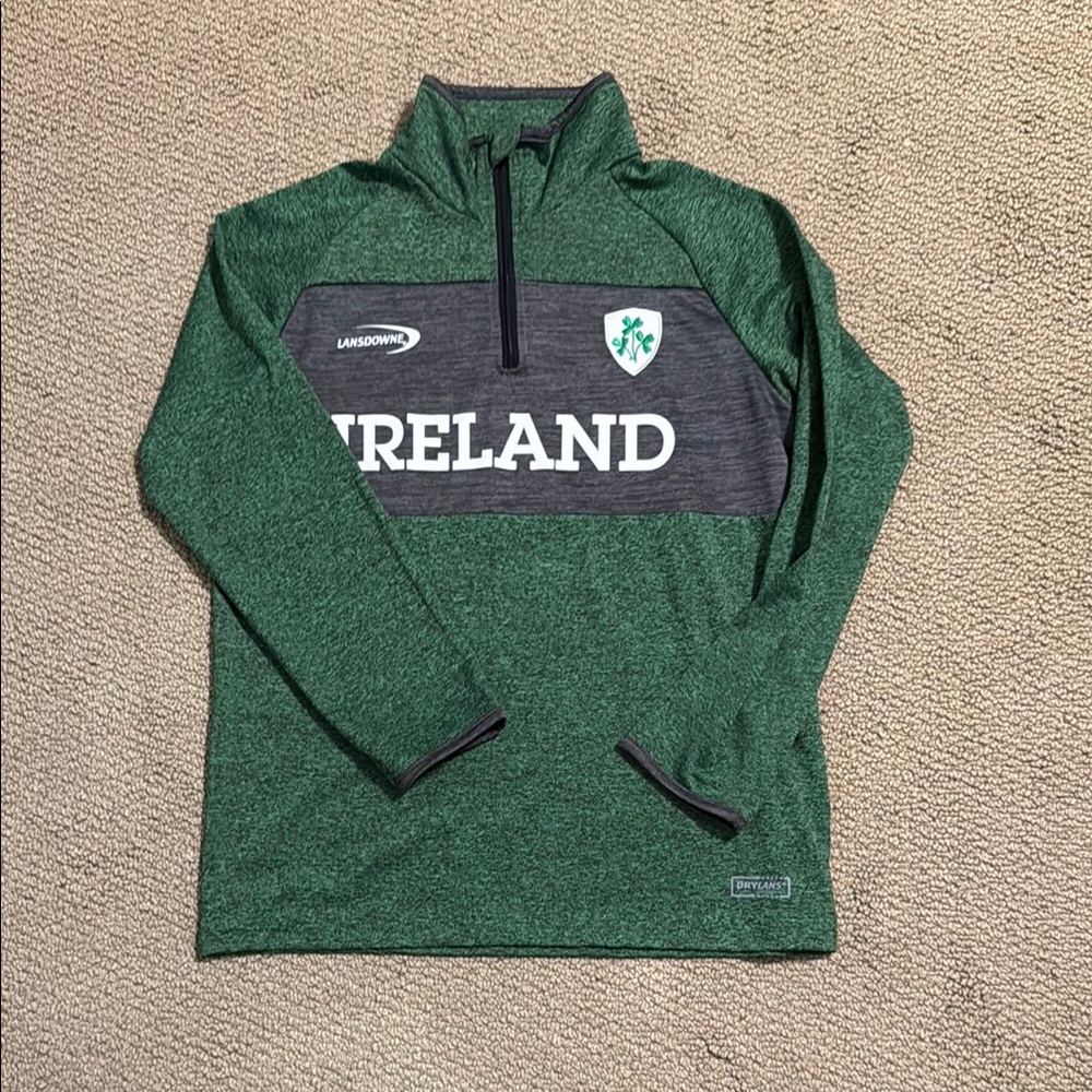 Green Long Sleeve Tees with Athletic Performance Material